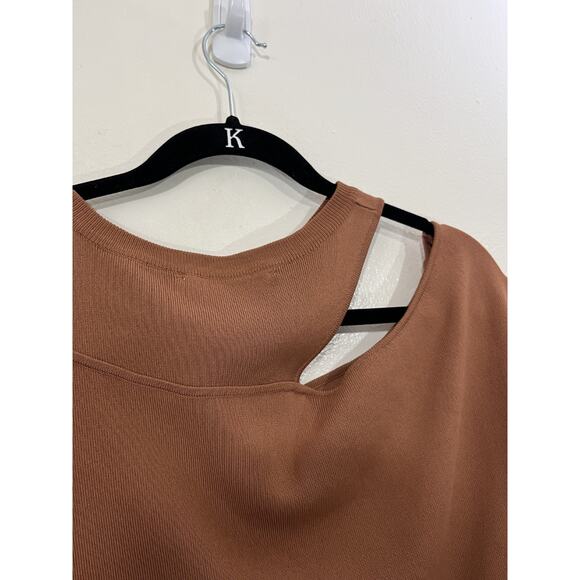 Y2K Minimalist Cutout Ribbed Crop Top XL Ballet Scandi Capsule Quiet Luxury Boho - Picture 14 of 16